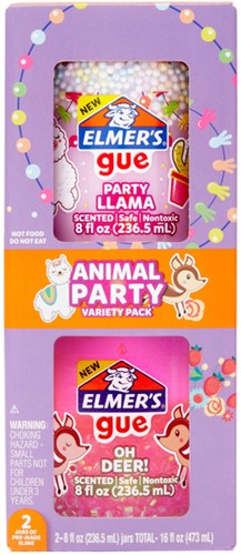 Kinderlijm Elmer's slijm Party Animals set à 2 potjes