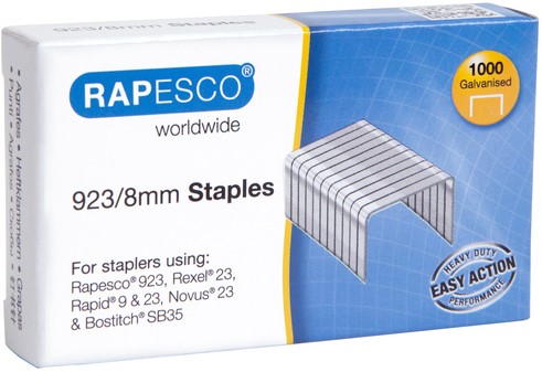 Rapesco 923/8mm (23 Type) Verzinkt Staples (doos 1000)