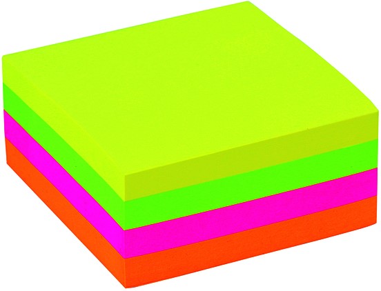 Proberen opslaan Afwijking Memoblok Quantore 76x76mm neon kleuren assorti 4 kleuren - Datas Kantoor  Kompleet