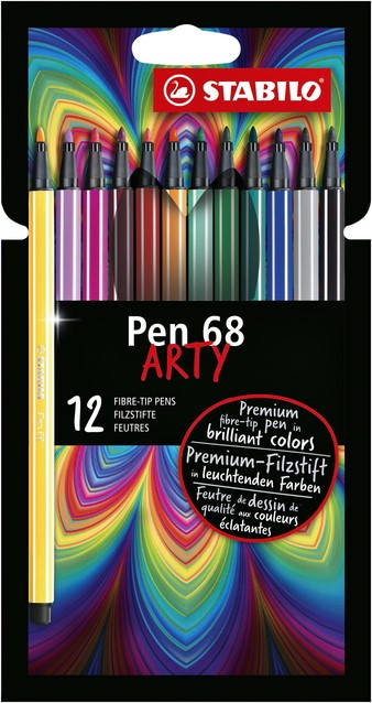Viltstift STABILO Pen 6812-1-20 etui à 12 kleuren - Kantoor Kompleet