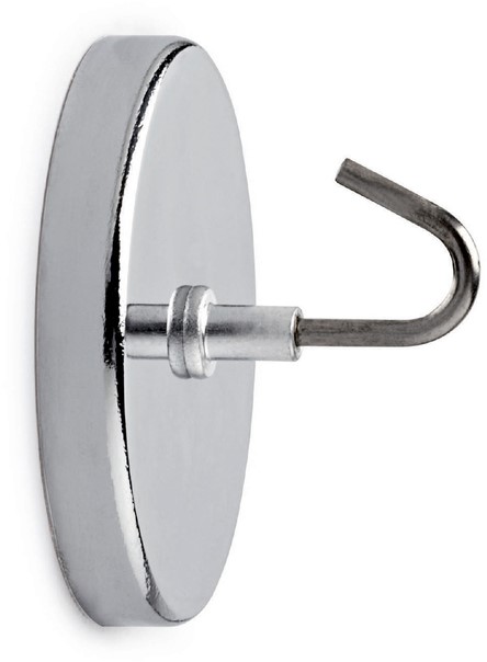 Neem een ​​bad oortelefoon Plunderen Magneet met haak MAUL Ø52mm trekkracht 9kg chroom - Datas Kantoor Kompleet